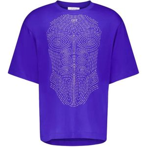 Off White, Heren, Tops, Blauw, Maat: M Katoen,