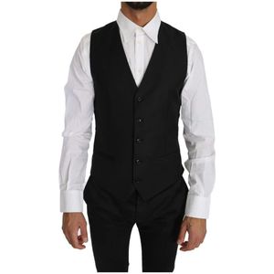 Dolce & Gabbana, Heren, Pakken, Zwart, Maat: S Zijde,