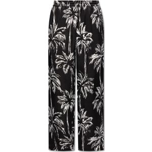 Balmain Broek met bloemenmotief , Black , Heren , Maat: M