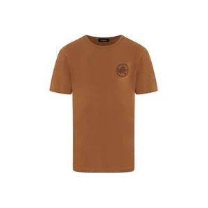 Dsquared2 Heren T-shirt Klassieke Pasvorm , Brown , Heren , Maat: XL