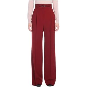 Max Mara, Dames, Broeken, Rood, Maat: L Wol,