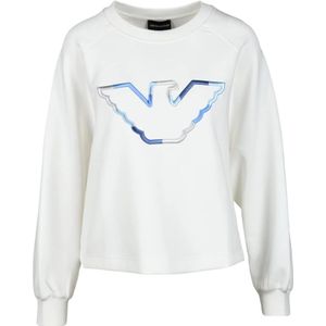 Emporio Armani, Dames, Sweatshirts & Hoodies, Wit, Maat: XS Katoen,