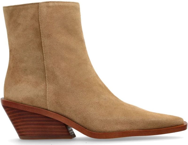 Michael Kors - Nash - Gehakte Enkellaarsjes - Beige - Leer