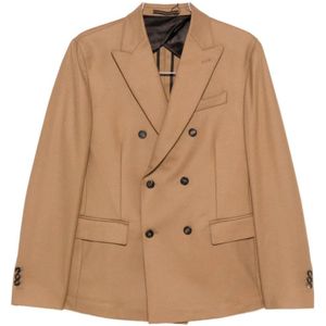 Incotex, Heren, Jassen, Beige, Maat: M Wol,