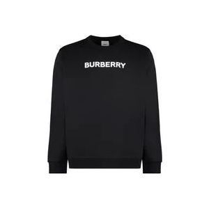 Burberry Katoenen Crew-Neck Sweatshirt , Black , Heren , Maat: M