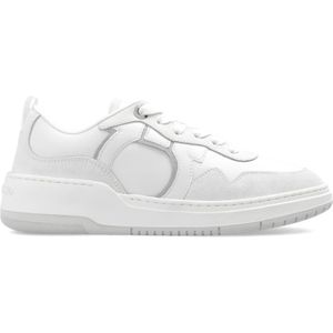 Salvatore Ferragamo - Sneakers - Wit - Leer - Gancini Print Logo Patch