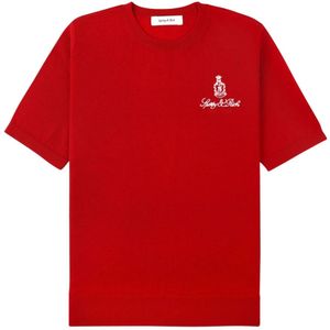 Sporty & Rich, Dames, Tops, Rood, Maat: M Wol,