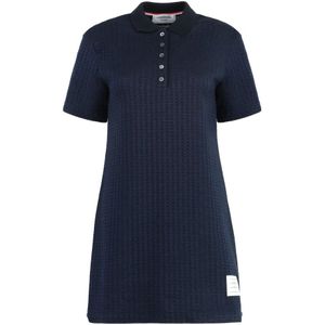 Thom Browne, Dames, Jurken, Blauw, Maat: XS Katoen,