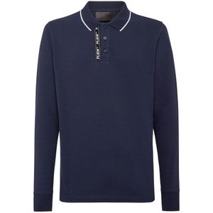 Philipp Plein, Heren, Tops, Blauw, Maat: S Katoen,