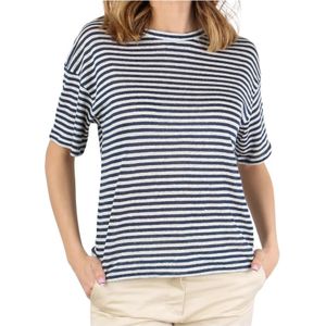 Weekend Max Mara, Dames, Tops, Blauw, Maat: XS Linnen,