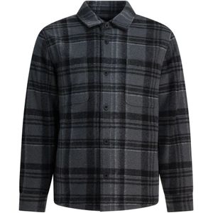 Vince - Grijze Check Overshirt Jas - Heren - Katoen