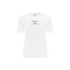 Burberry Wit Katoenen T-Shirt - Regular Fit , White , Dames , Maat: M