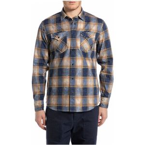 Replay, Heren, Overhemden, Veelkleurig, Maat: S Katoen,