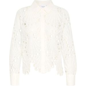 Saint Tropez, Dames, Blouses & Shirts, Wit, Maat: XL Poliester,