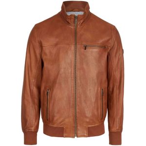 Bugatti, Heren, Jassen, Bruin, Maat: M Leer,