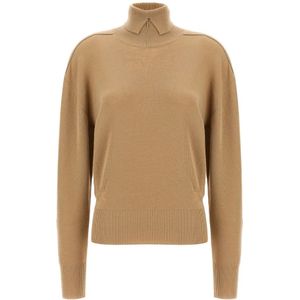 Burberry, Dames, Truien, Beige, Maat: M Wol,