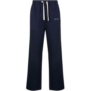 Palm Angels - Geborduurde Logo Broek - Marineblauw - Katoen