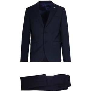 Manuel Ritz, Heren, Pakken, Blauw, Maat: L Wol,