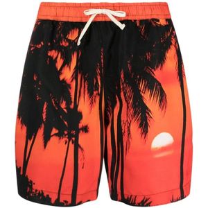 Blue Sky Inn, Heren, Badkleding, Oranje, Maat: S Poliester,