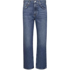 Agolde - Donker Indigo Straight Leg Jeans - Dames - Katoen