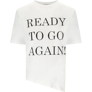 Elisabetta Franchi, Dames, Tops, Wit, Maat: M Katoen,