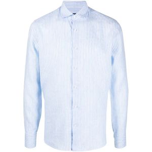 deperlu, Heren, Overhemden, Blauw, Maat: 2XL Linnen,