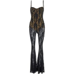 Norma Kamali, Dames, Jumpsuits & Playsuits, Zwart, Maat: S Poliester,