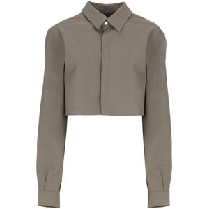 Rick Owens, Dames, Blouses & Shirts, Groen, Maat: S Katoen,