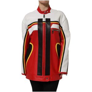 Dolce & Gabbana, Dames, Jassen, Veelkleurig, Maat: XS Leer,