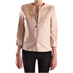 Elisabetta Franchi, Dames, Jassen, Beige, Maat: XL Leer,