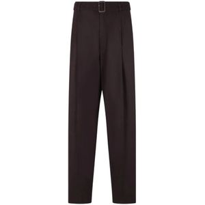 Emporio Armani, Heren, Broeken, Bruin, Maat: M Wol,