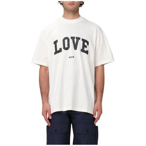 Msgm, Heren, Tops, Beige, Maat: M