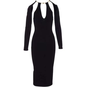 Elisabetta Franchi, Dames, Jurken, Zwart, Maat: M