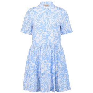 Cartoon - Zomerjurk - Blauw - Met Bloemenprint en Zakken