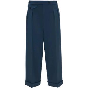 Victoria Beckham, Dames, Broeken, Blauw, Maat: XS Wol,