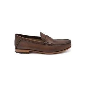 Tod's Italiaanse leren loafers voor heren , Brown , Heren , Maat: 43 1/2 EU