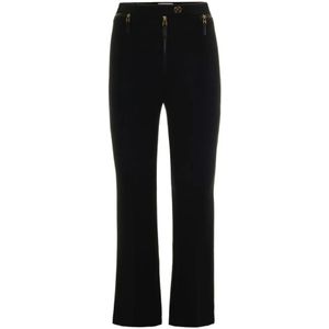 Elisabetta Franchi, Dames, Broeken, Zwart, Maat: XS