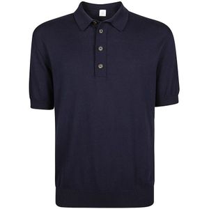 Eleventy, Heren, Tops, Blauw, Maat: S Katoen,