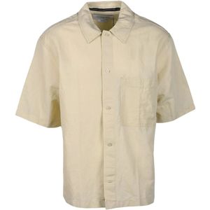 Calvin Klein Jeans, Heren, Overhemden, Beige, Maat: S Katoen,