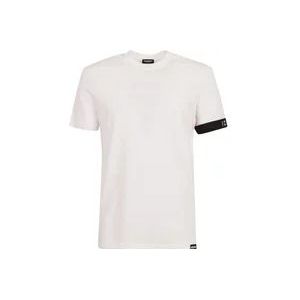 Dsquared2 Witte T-shirts en Polos met ronde hals , White , Heren , Maat: L