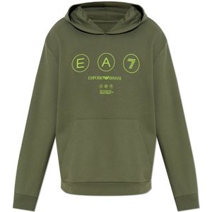 Emporio Armani Ea7, Heren, Sweatshirts & Hoodies, Groen, Maat: L Katoen,