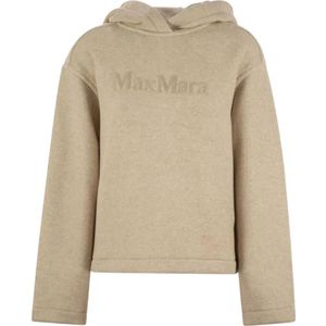 Max Mara, Dames, Sweatshirts & Hoodies, Beige, Maat: L Katoen,