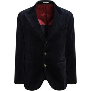 Brunello Cucinelli, Heren, Jassen, Blauw, Maat: S Katoen,