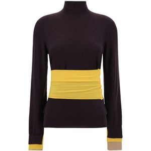 Fendi, Dames, Truien, Bruin, Maat: XS Wol,