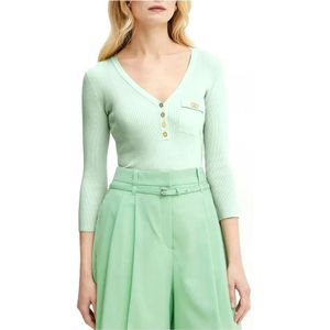 Elisabetta Franchi, Dames, Truien, Groen, Maat: XS Zijde,