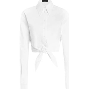 Dolce & Gabbana, Dames, Blouses & Shirts, Wit, Maat: XS Katoen,