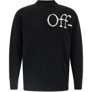 Off White, Dames, Truien, Zwart, Maat: 2XS Wol,