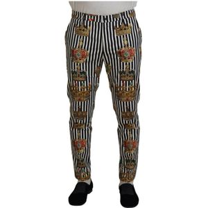 Dolce & Gabbana - Chino Broeken - Wit - Slim-fit - Katoen