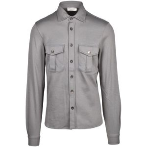 Filippo De Laurentiis, Heren, Overhemden, Grijs, Maat: M Katoen,