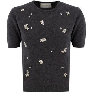 Ermanno Scervino, Dames, Truien, Grijs, Maat: XS Wol,